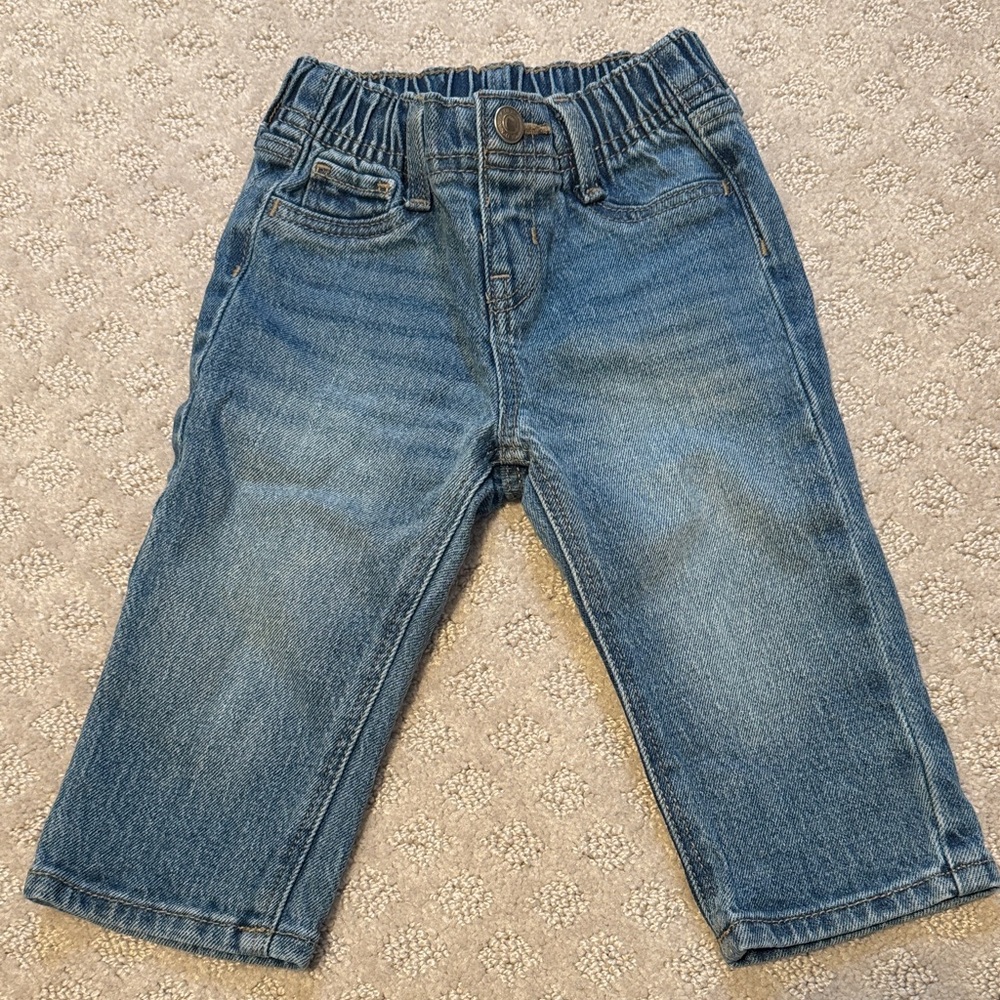 Old Navy Unisex 6-12 M Elastic Waist Classic Denim Jeans